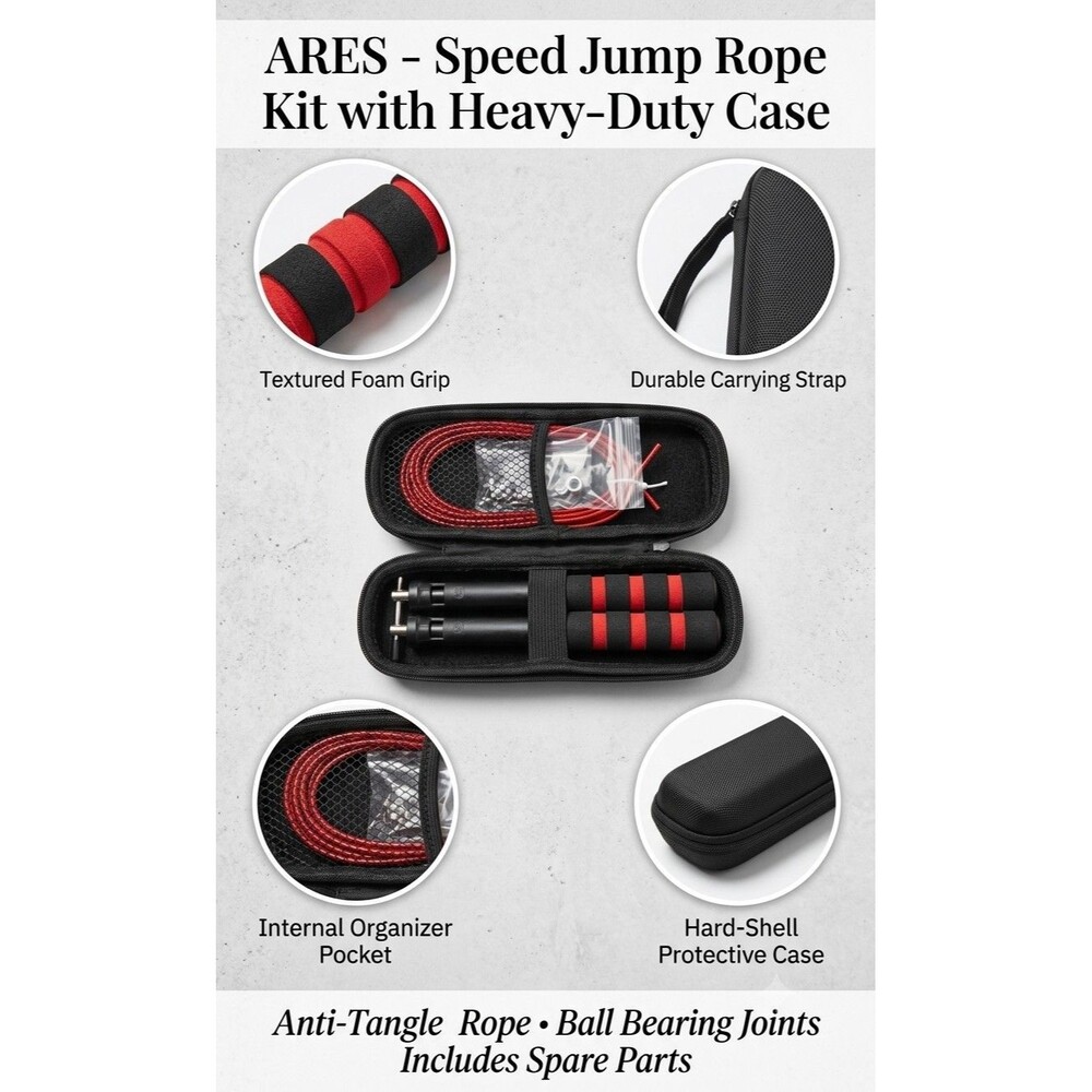 Jump Rope Crossfit Boxing Weighted Adult Ball Bearing Fitness Gym Speed W/ Case